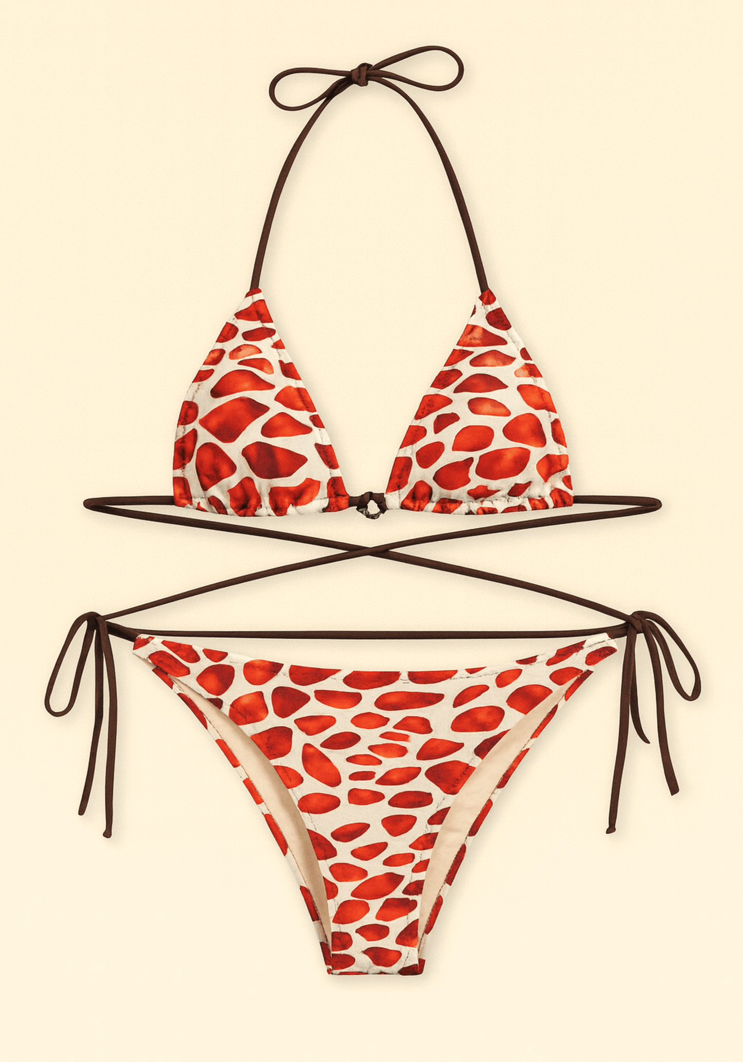OCC Brown Red Swimming Strapped Bikini