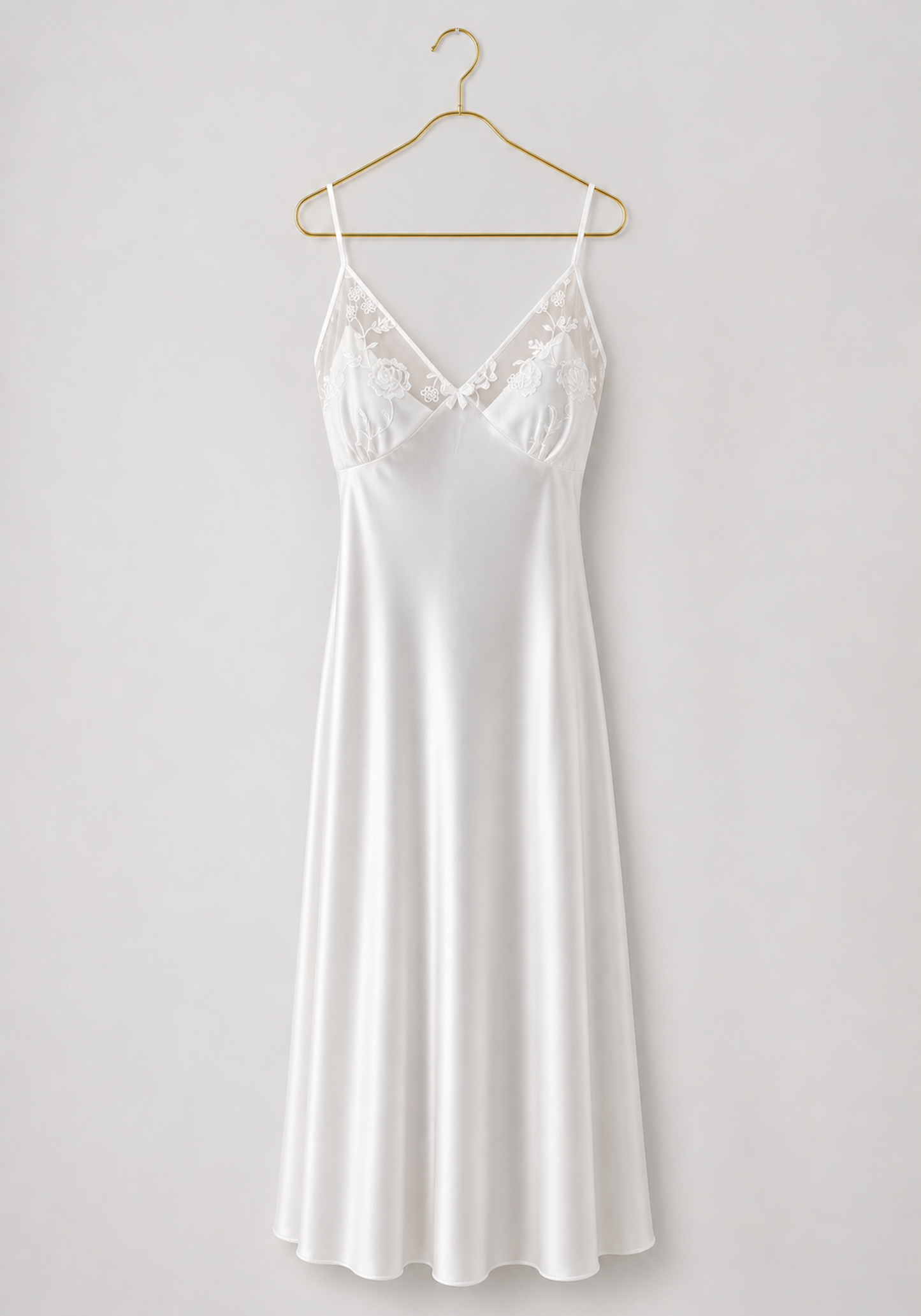Bridal Long Night Gown And Robe Set With Lace