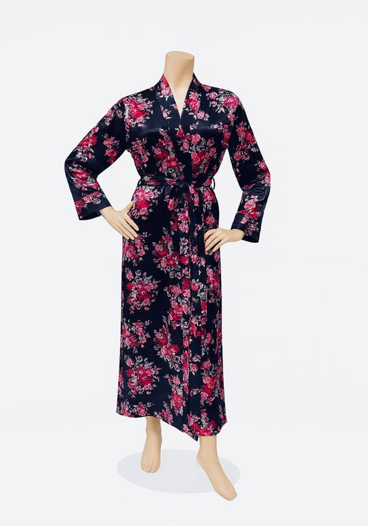 Satin Long Printed Robe