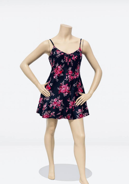 Printed Babydoll Net Back