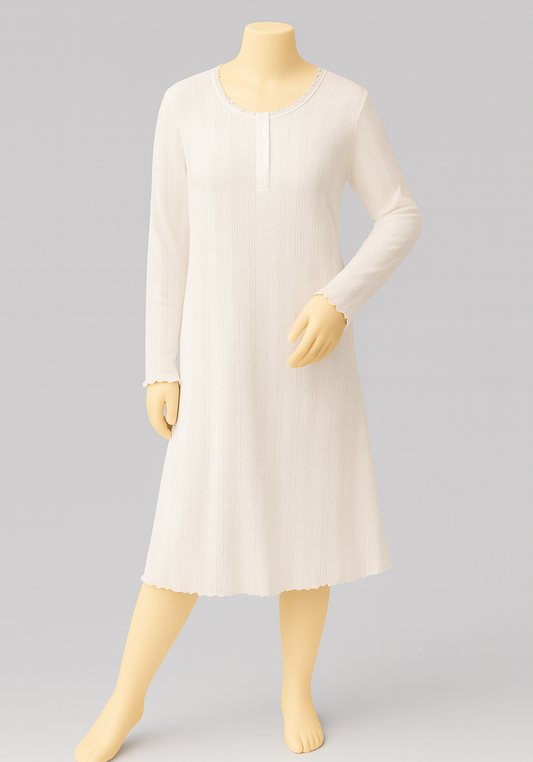 Maternal Long Sleeve Cotton Night Gown