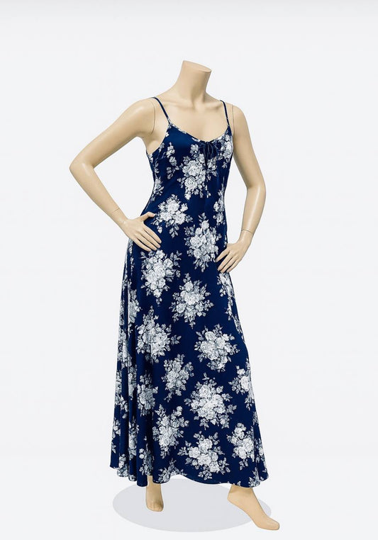 Satin Long Printed Nighty