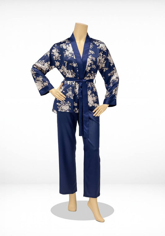 Satin 3 Pieces Printed Pajama