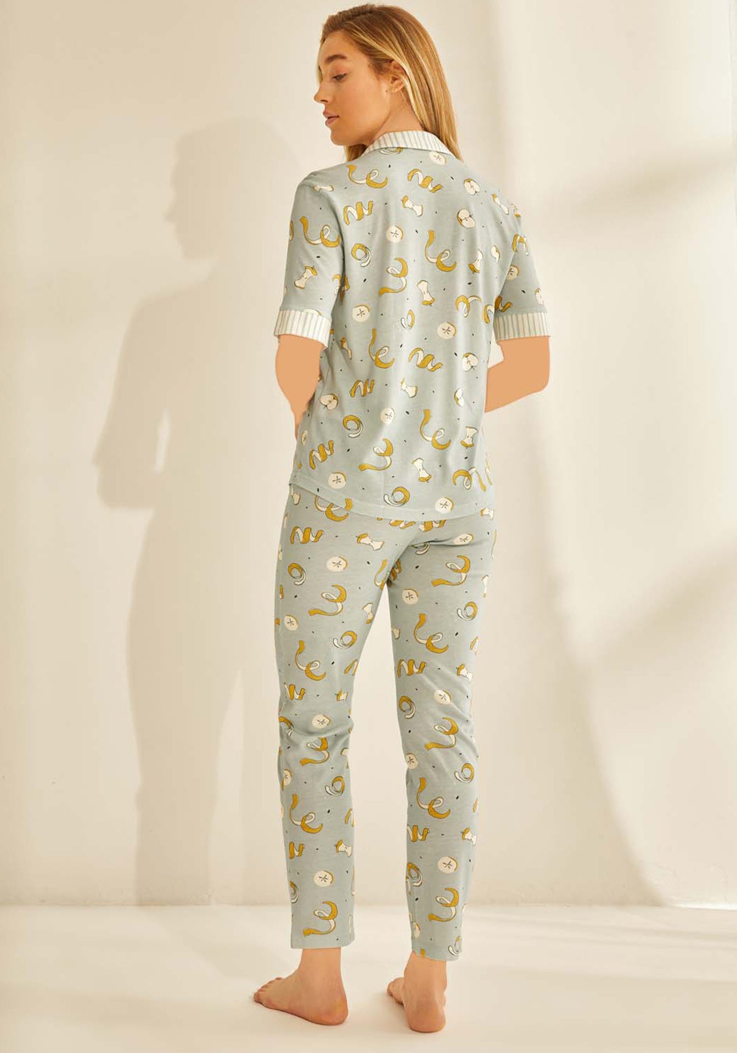 S&L Apple Collar Button Pajama
