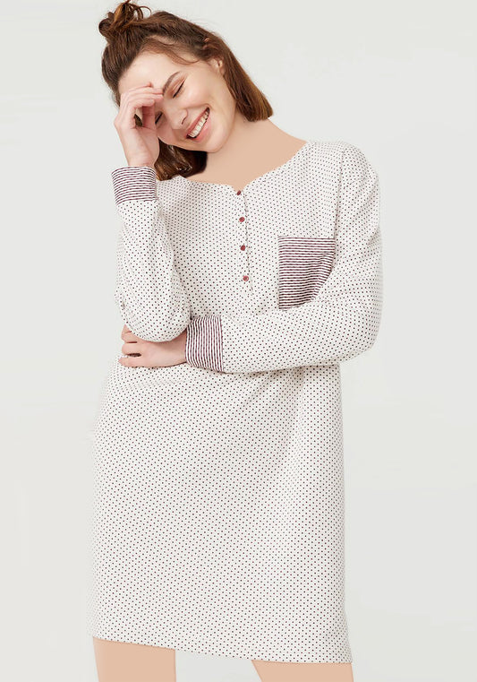 قميص نوم بأكمام طويلة من S&L