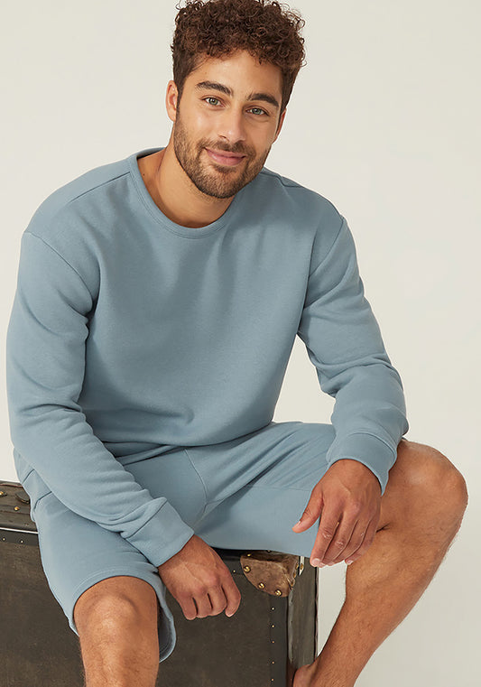 Men Long Sleeve Short Set