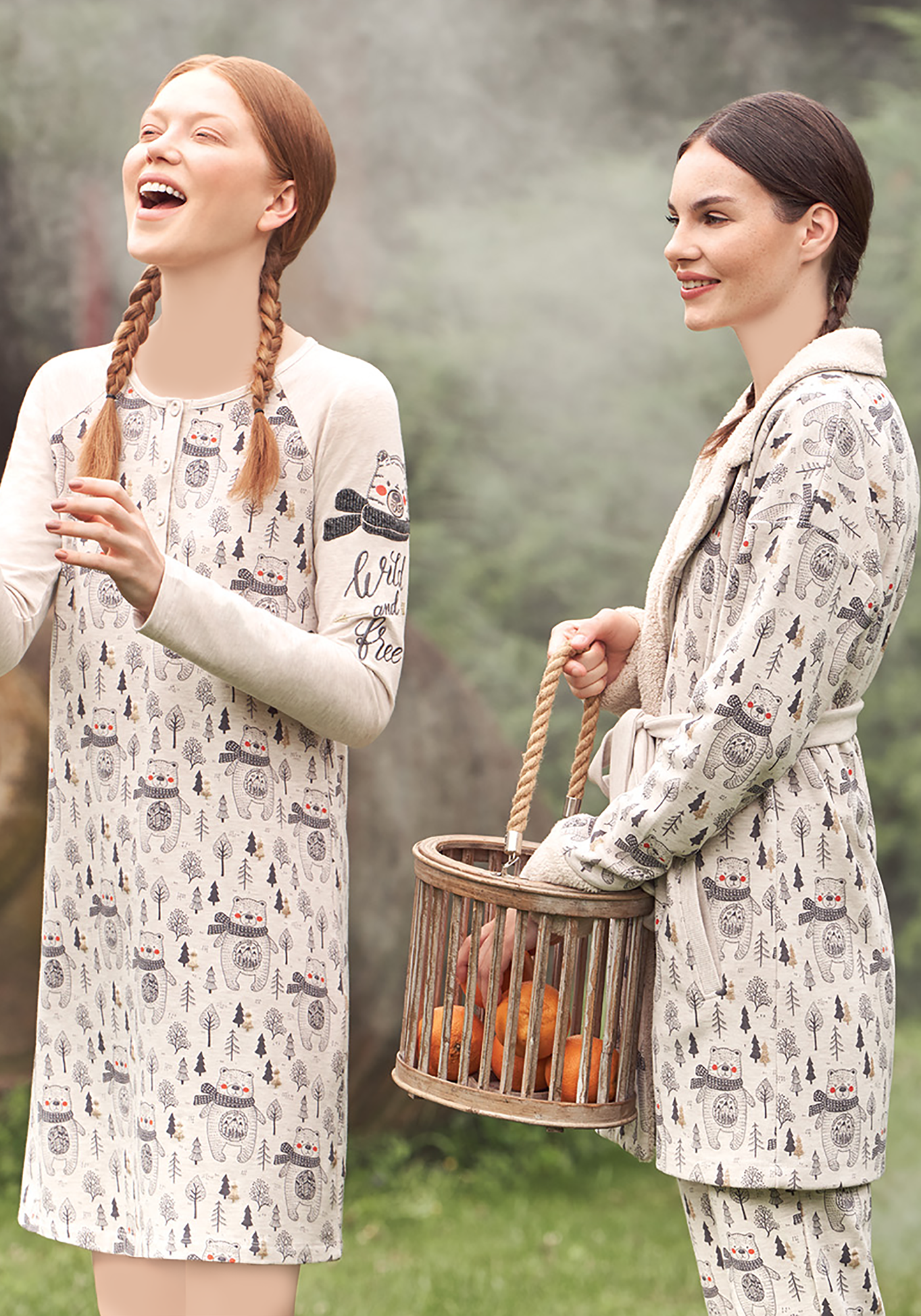 قميص نوم بأكمام طويلة من S&L