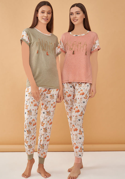 بيجامة قصيرة الأكمام من S&L