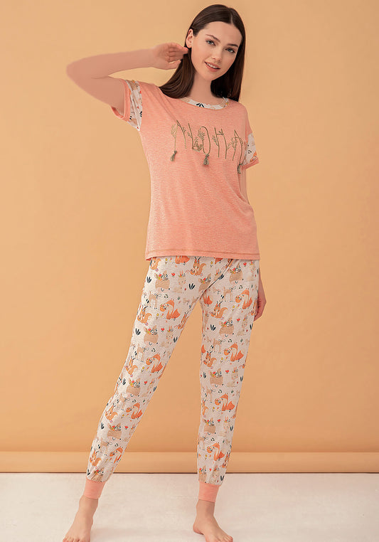 بيجامة قصيرة الأكمام من S&L