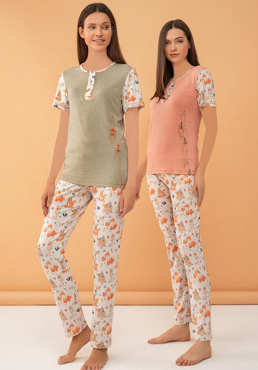 بيجامة قصيرة الأكمام من S&L