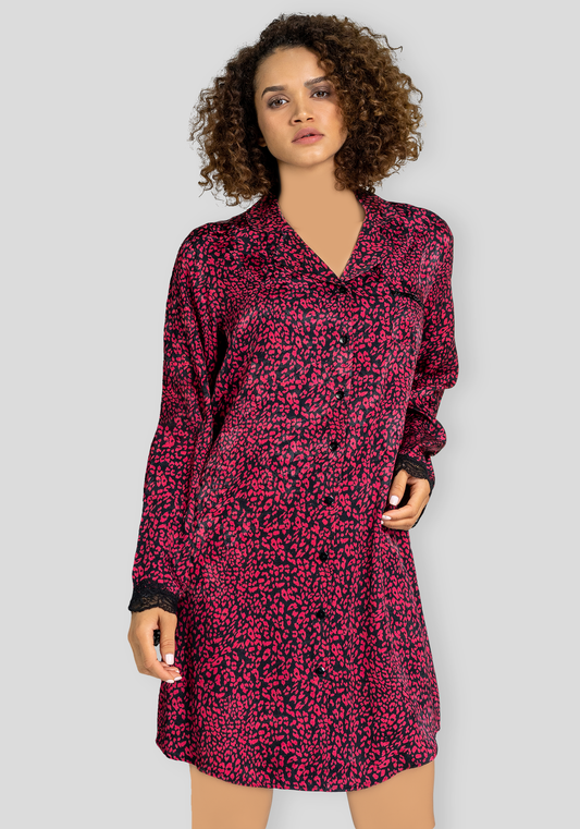 LNGR Satin Long Sleeve Nighty