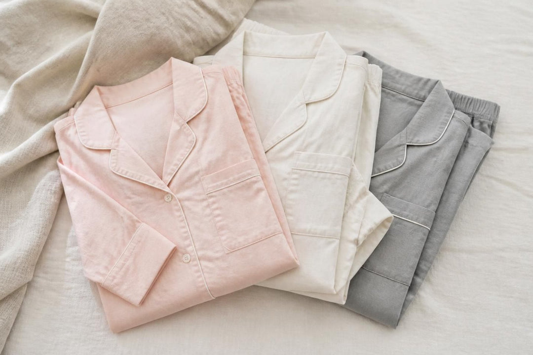 Three folded long-sleeve pyjama sets