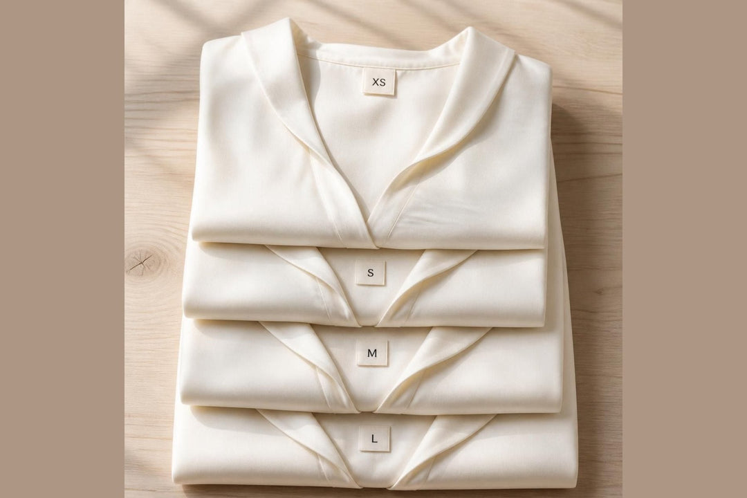 The same blouse folded in ascending sizes