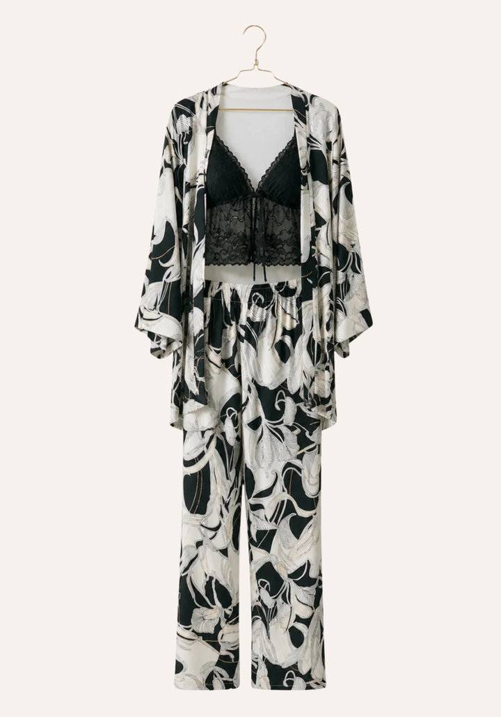 Short Robe And Long Pants And Tank Top