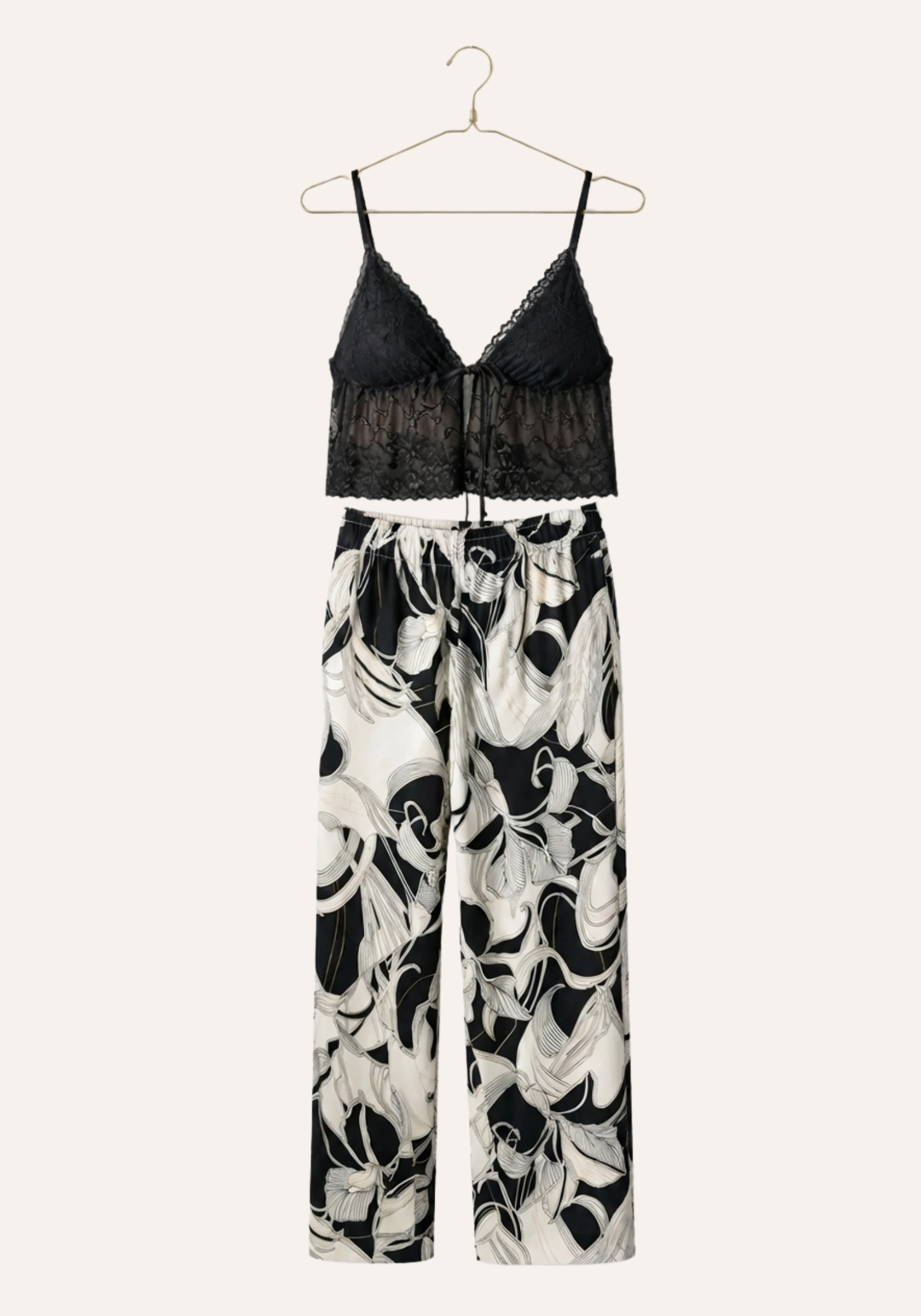 Short Robe And Long Pants And Tank Top