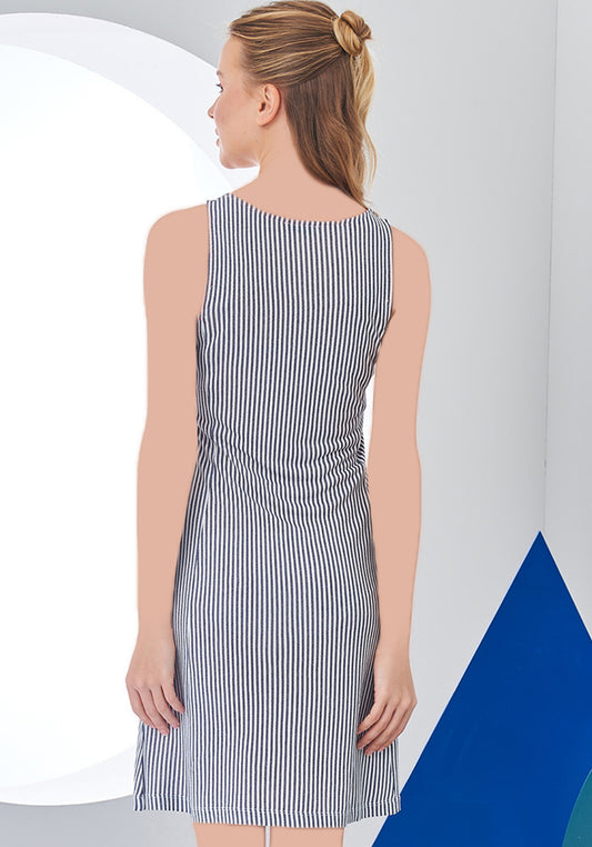 S&L Sleeveless Grey Stripes Dress