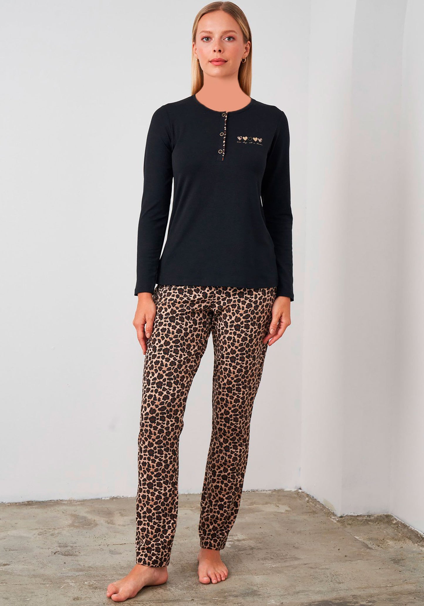 بيجامة S&amp;L بأكمام طويلة