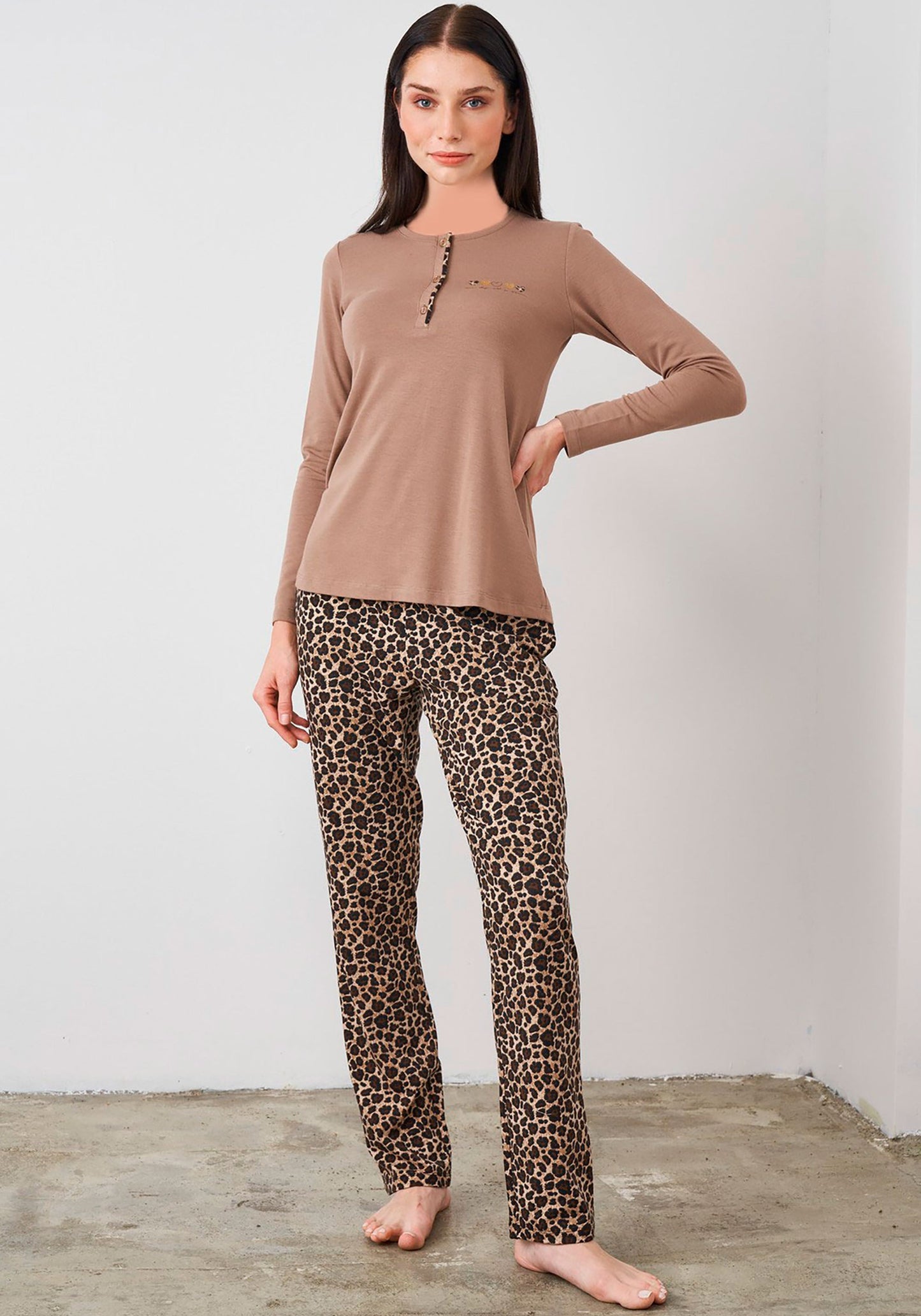 بيجامة S&amp;L بأكمام طويلة