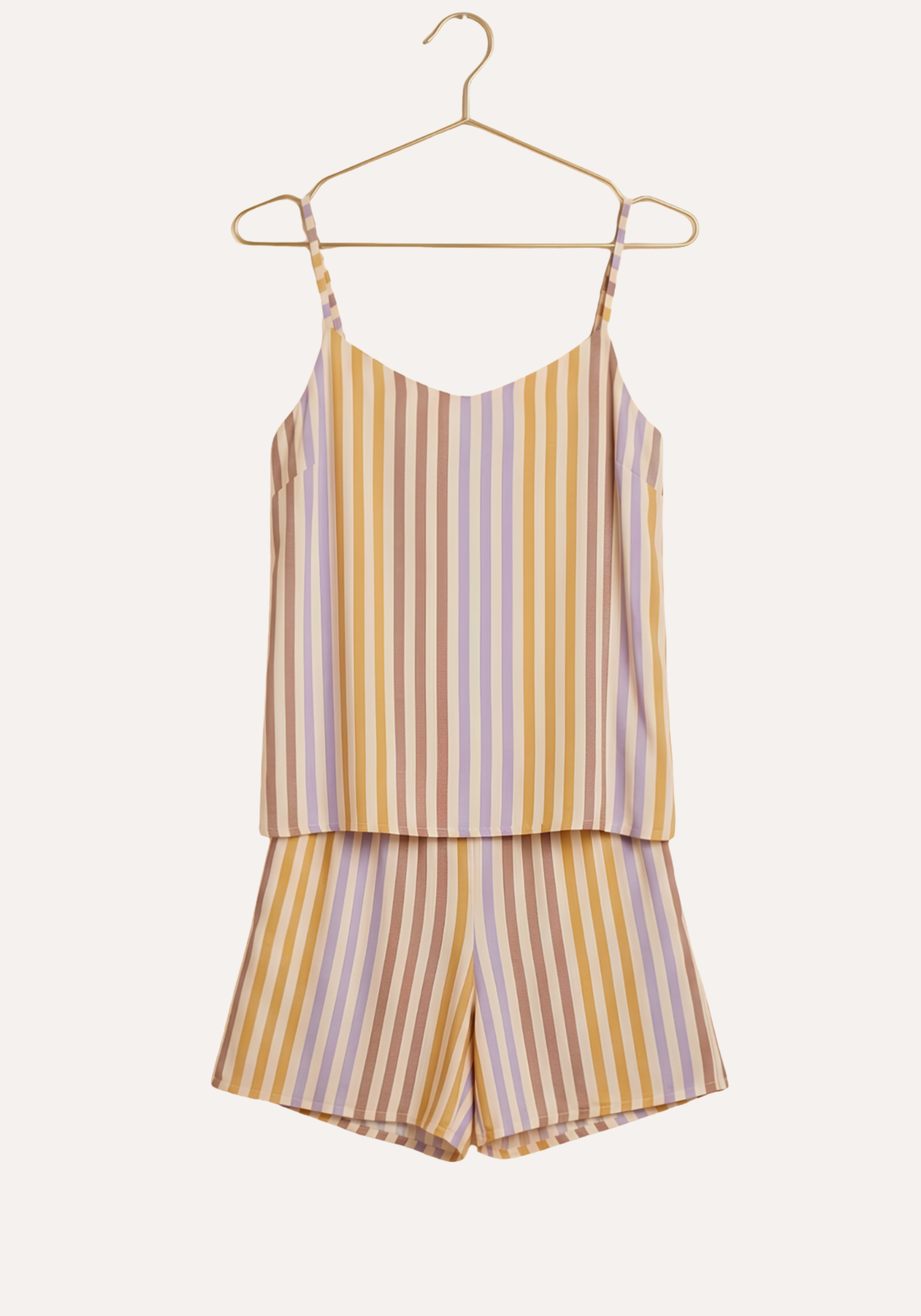 Woven Shoulder Strap Top And Short Set