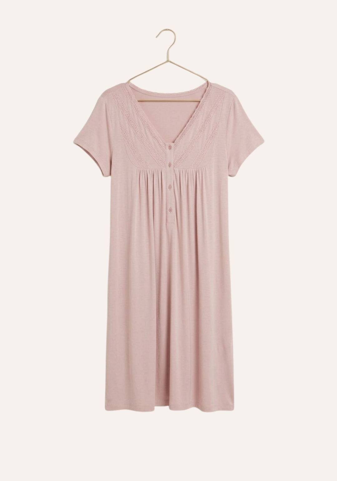 Cotton Maternal V-Neck Short Sleeve Nightgown