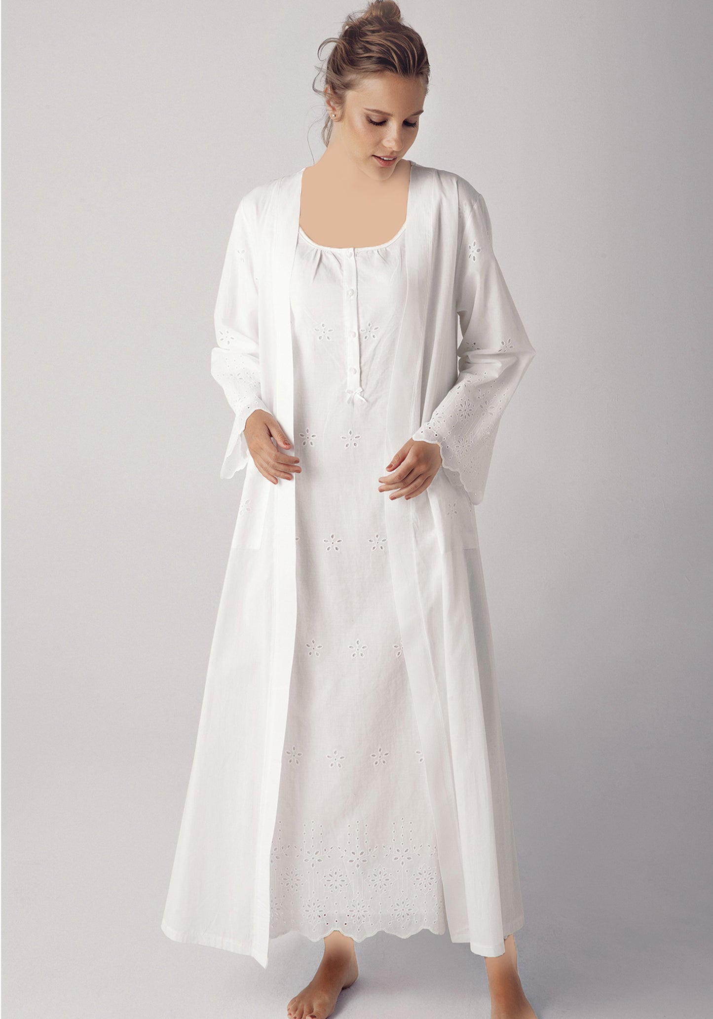 Maternal Cotton Long Robe Set
