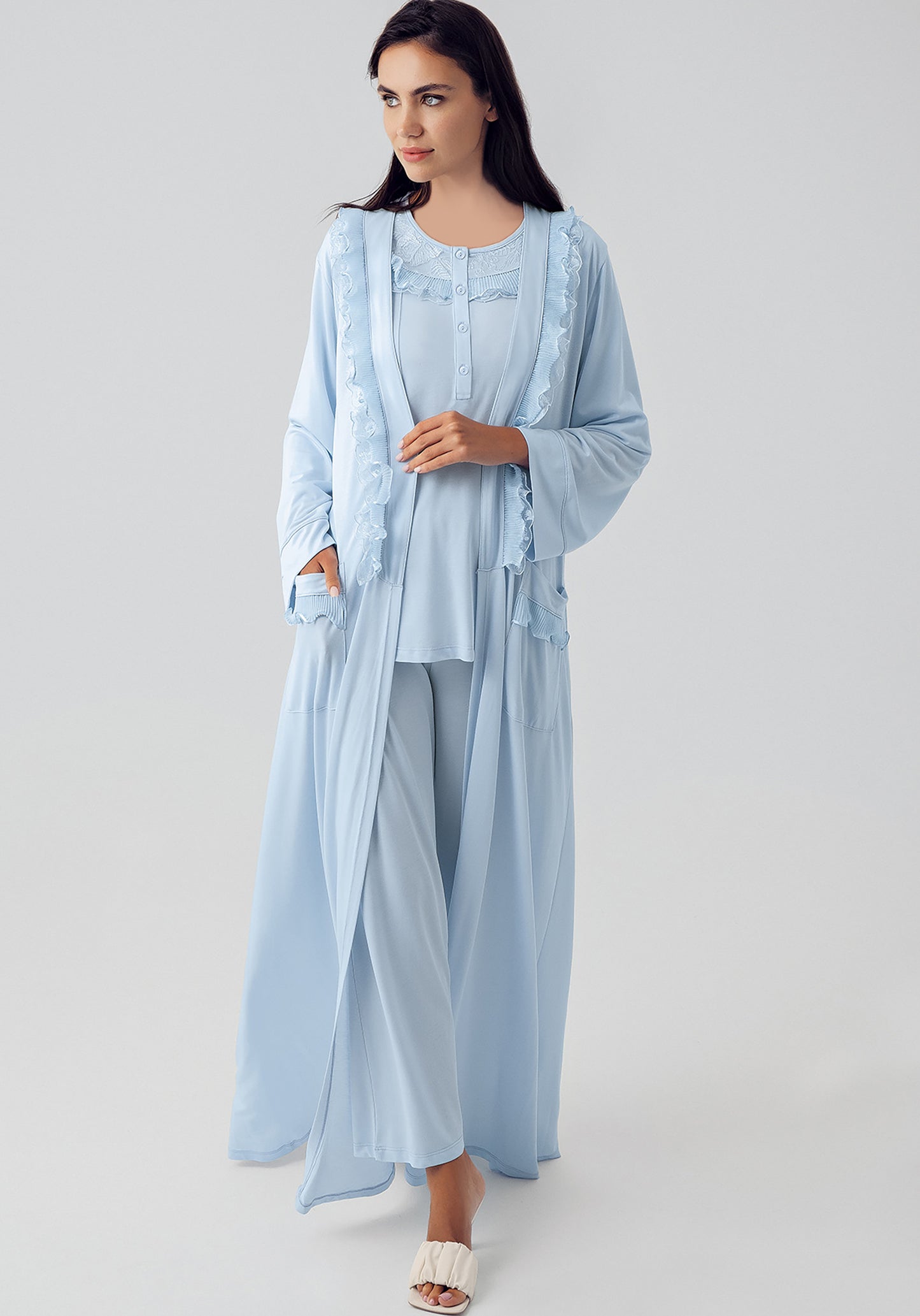 S&L 3 Piece Robe Pajama Set