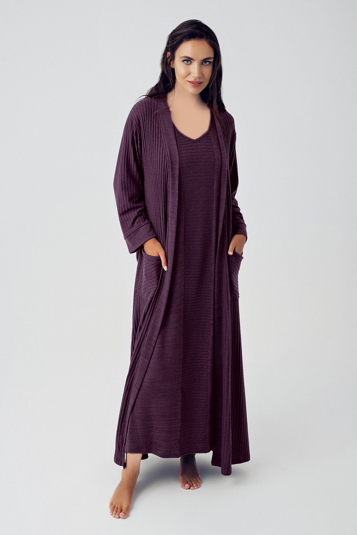 S&L Jacquard 2 Piece Robe Night Gown Set
