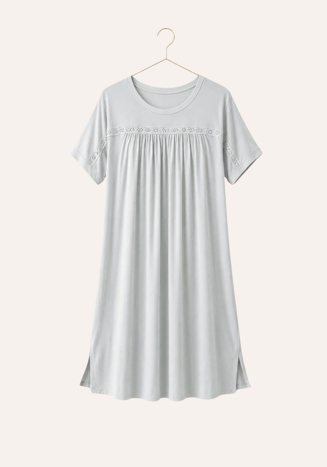 قميص نوم قصير بأكمام قصيرة