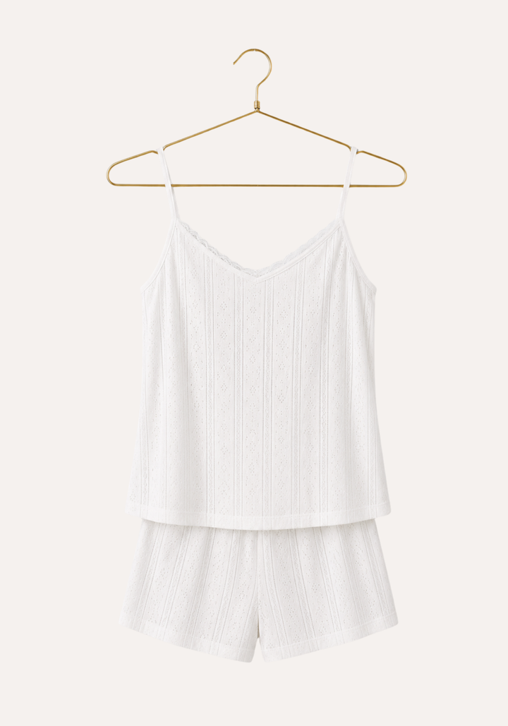 Shoulder Strap Cotton Top And Short Set