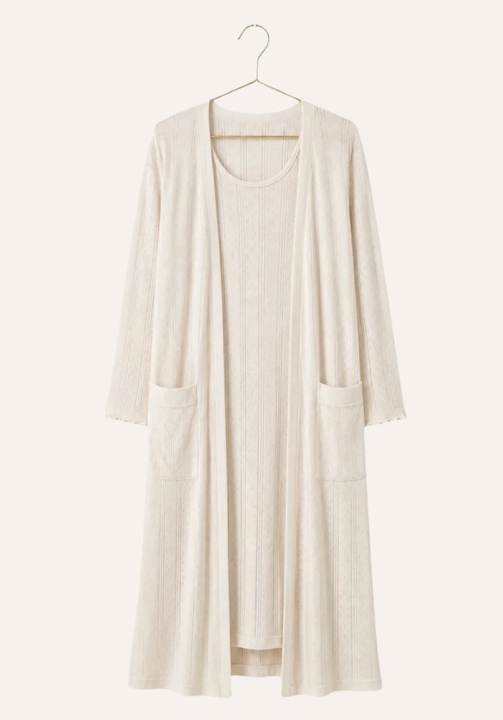 Maternal 2 Piece Cotton Robe And Nighty Set