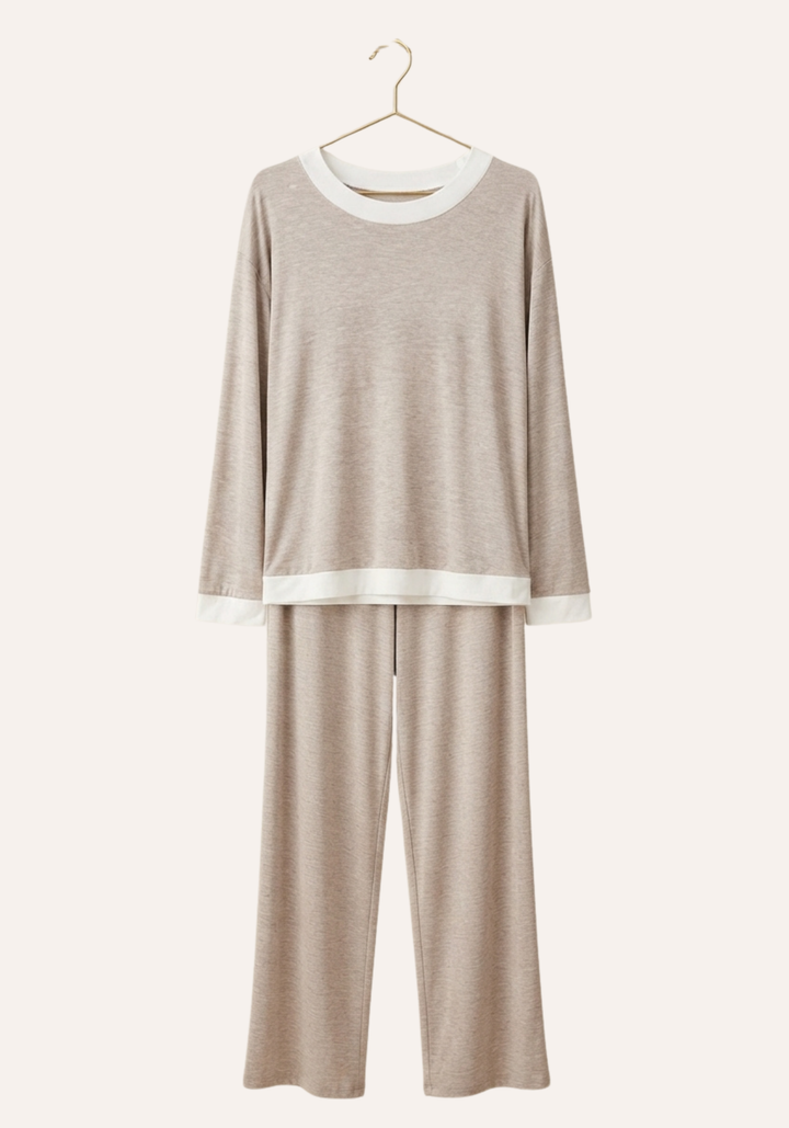 Plain Sporty Long Sleeve Pajamas
