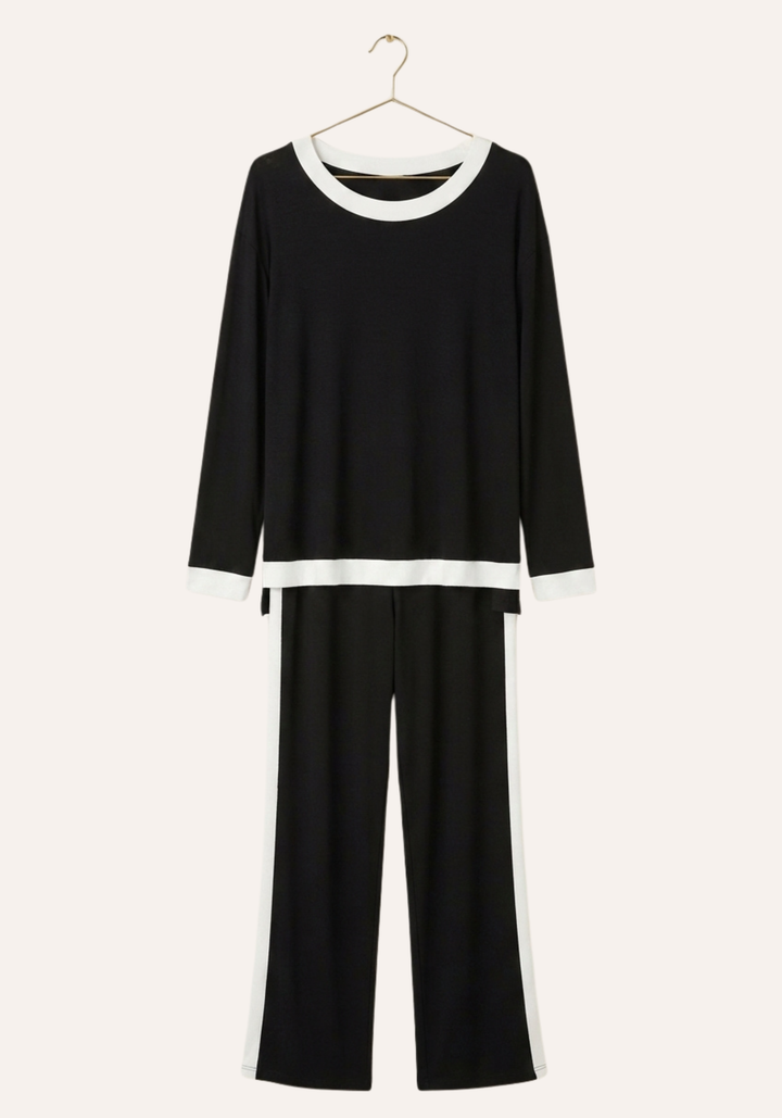 Plain Sporty Long Sleeve Pajamas