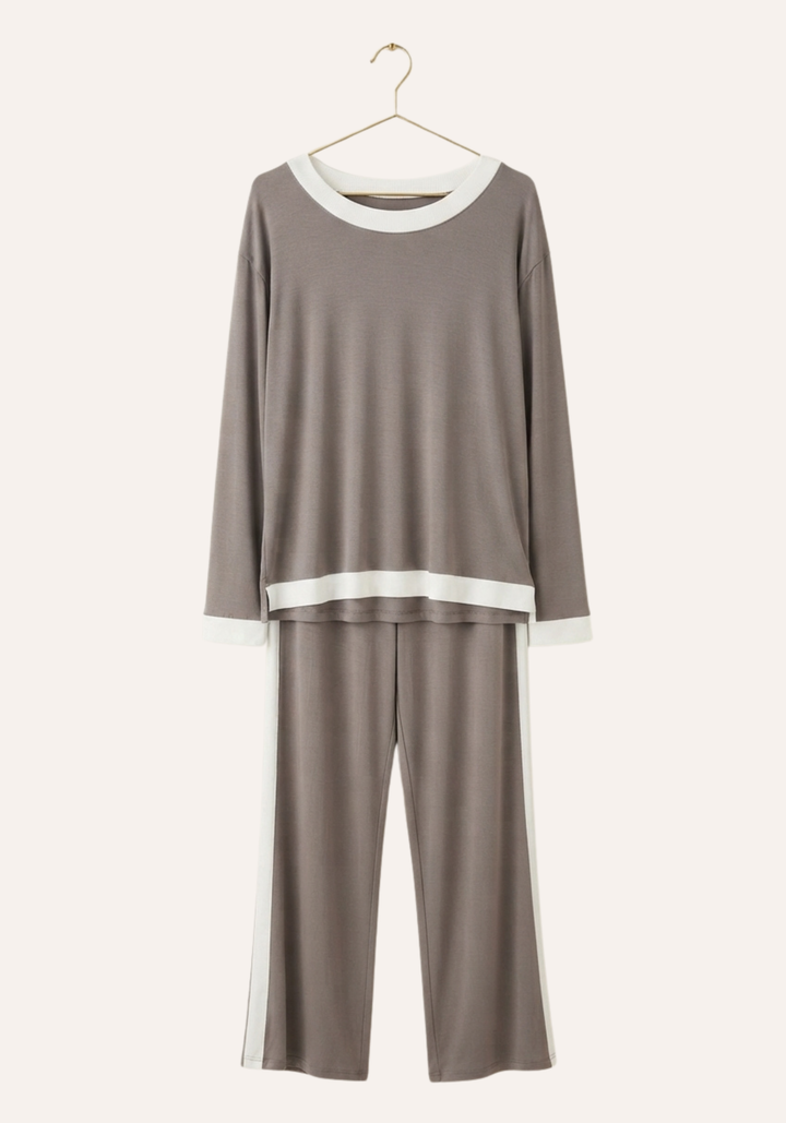Plain Sporty Long Sleeve Pajamas