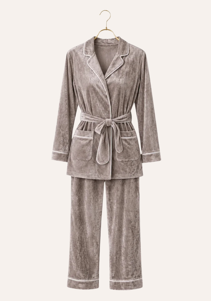 Velour Robe Top Pajamas