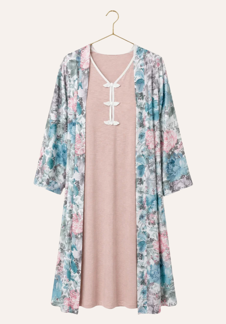 Maternal 2 Piece Short Robe And Short Nighty Set