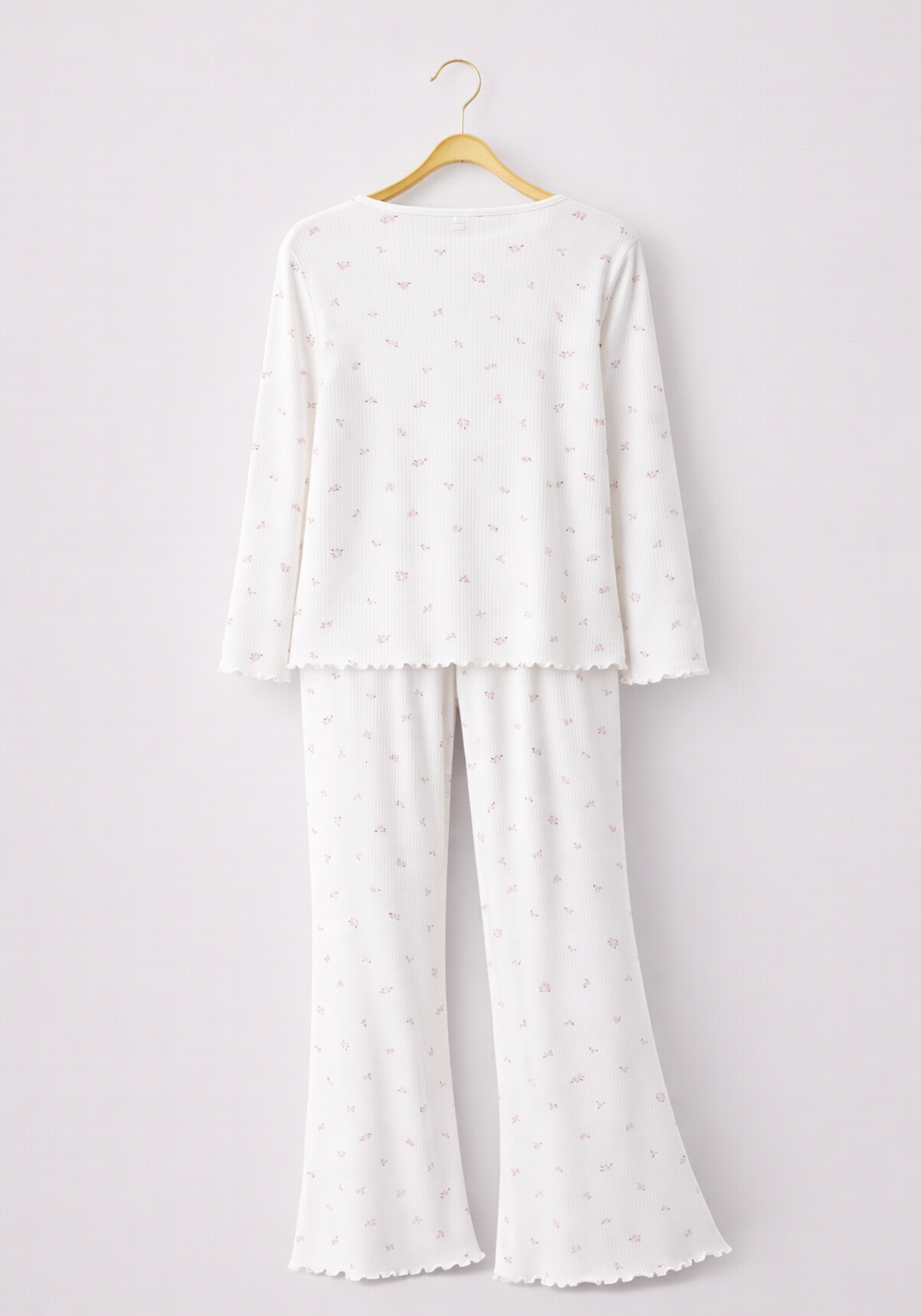 Chords Flower Print Long Sleeve Pajamas: Long Sleeve Top And Charleston Pants
