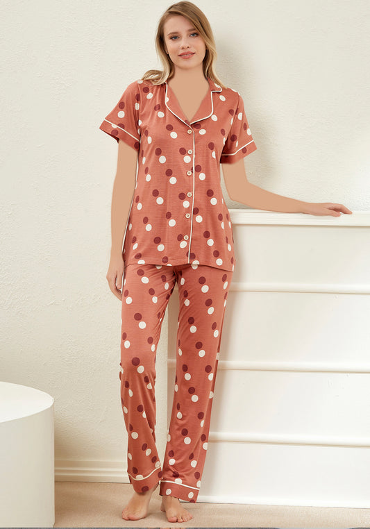 PLUS Collar Button Short Sleeve Pajama