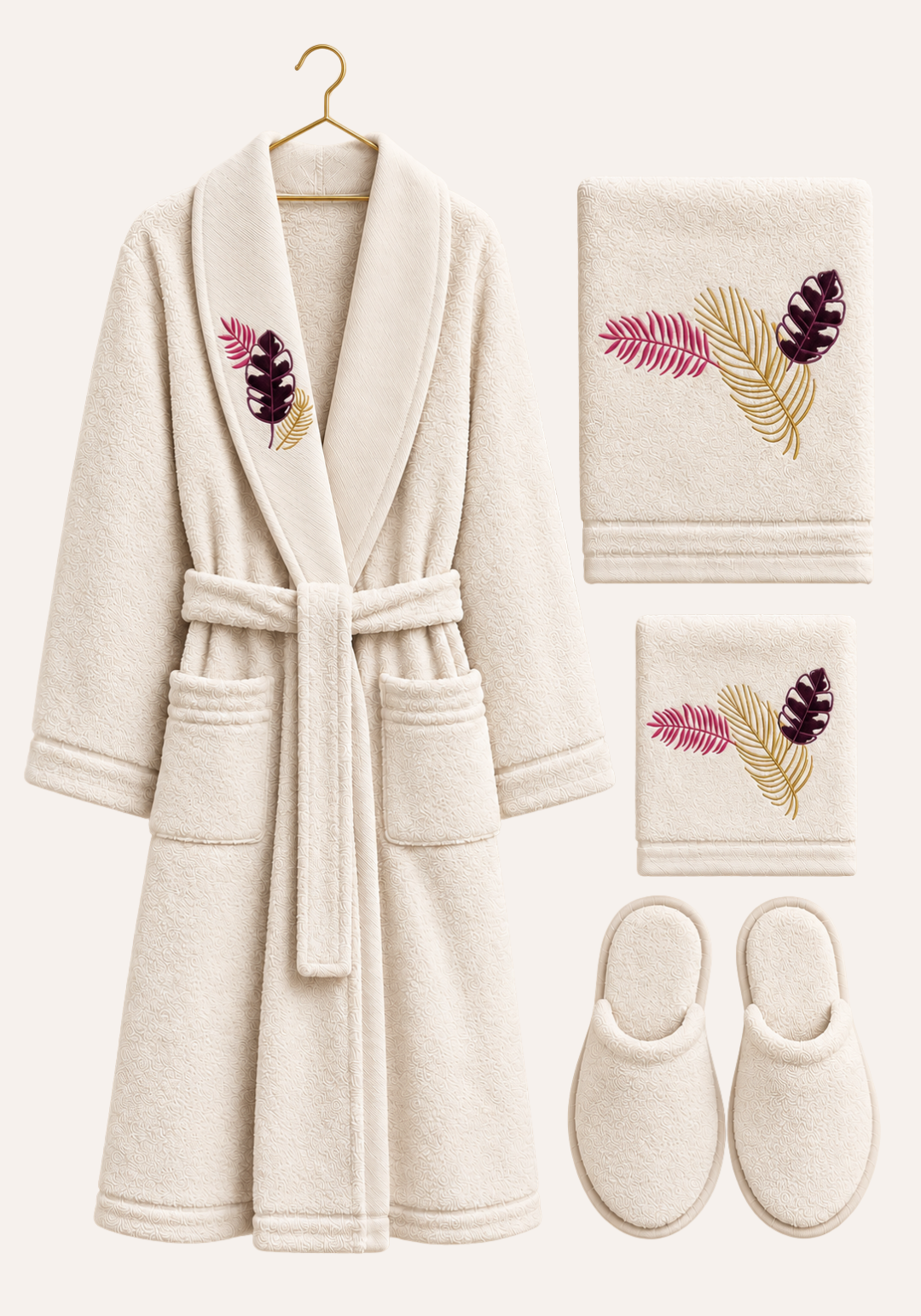 4 Pieces Single Bathrobe Set