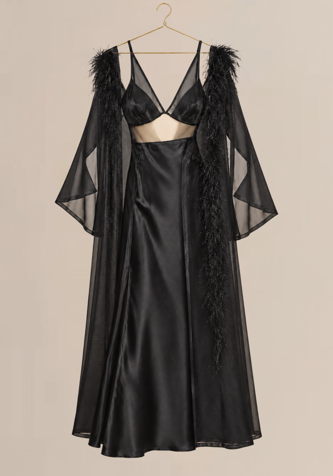 Long Satin Robe Set