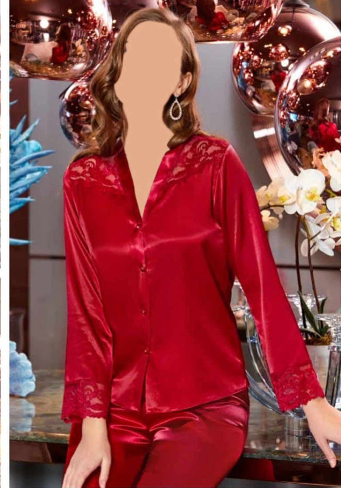 LNGR Bridal 6 Piece Satin Set