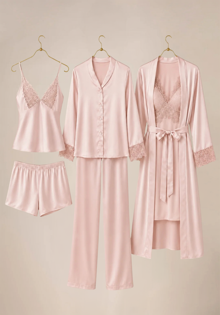 Set Of 6: Cami, Short, Top, Pant, Short Nighty, Belted Robe