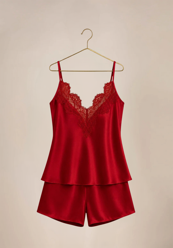 Set Of 6: Lace Cami, Short, Top, Pant, Short Nighty, Button Robe