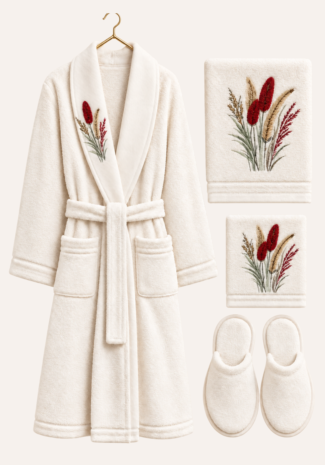 4 Pieces Single Bathrobe Set