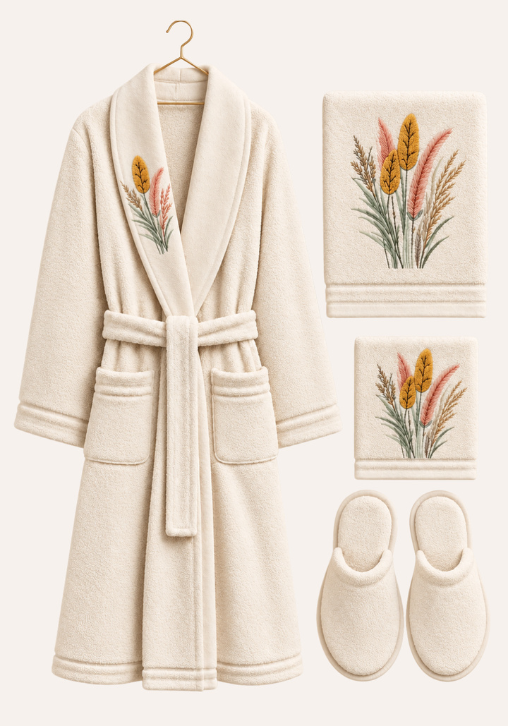 4 Pieces Single Bathrobe Set