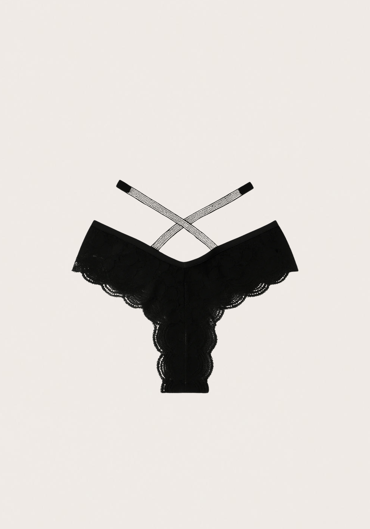 Front Back X-Strap V-Lace Panties