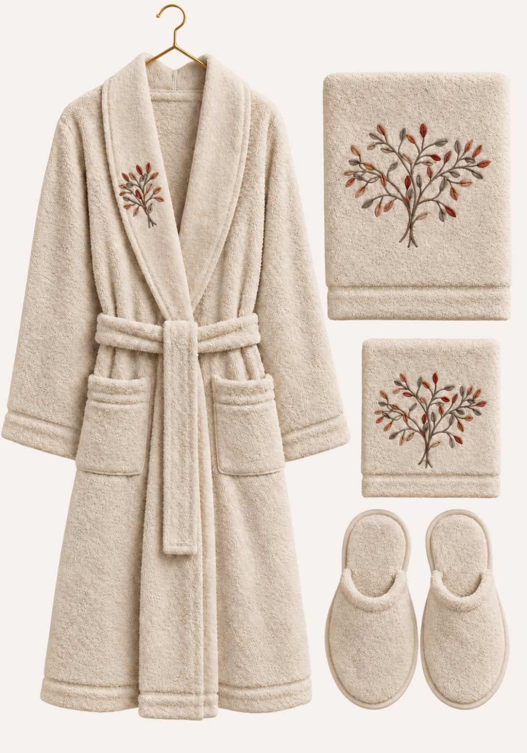 4 Pieces Single Bathrobe Set