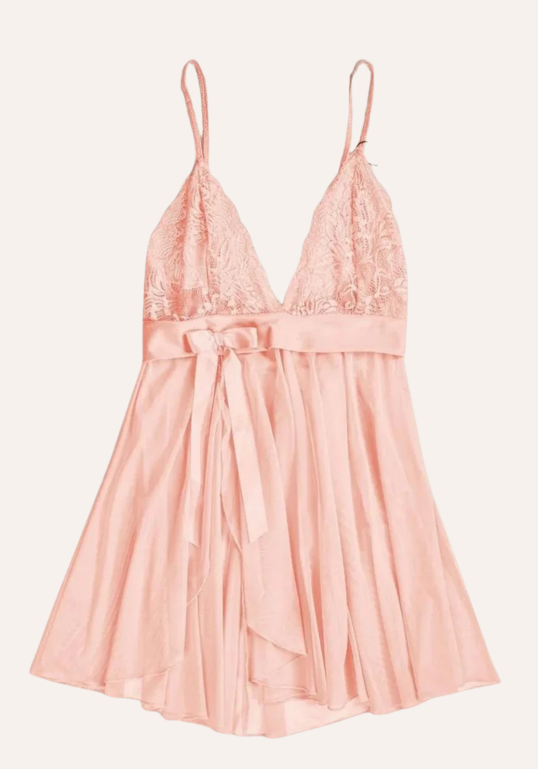 Babydoll: Shoulder Strap Lace Bra Chiffon Babydoll