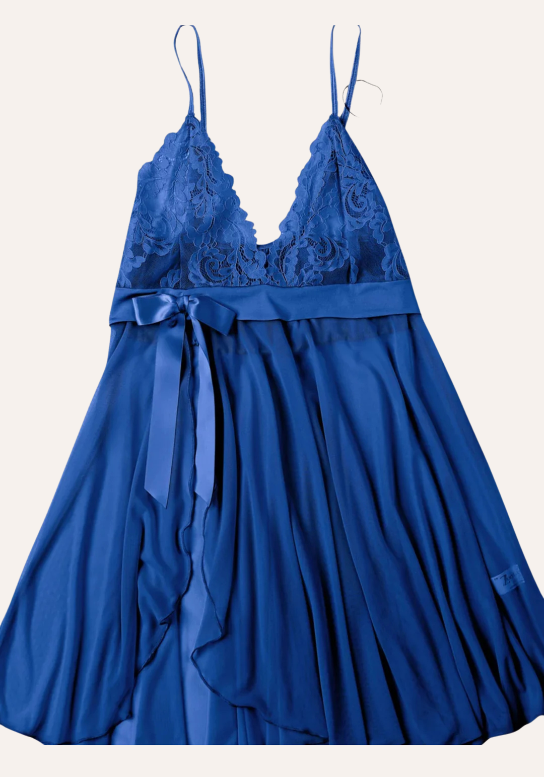 Babydoll: Shoulder Strap Lace Bra Chiffon Babydoll