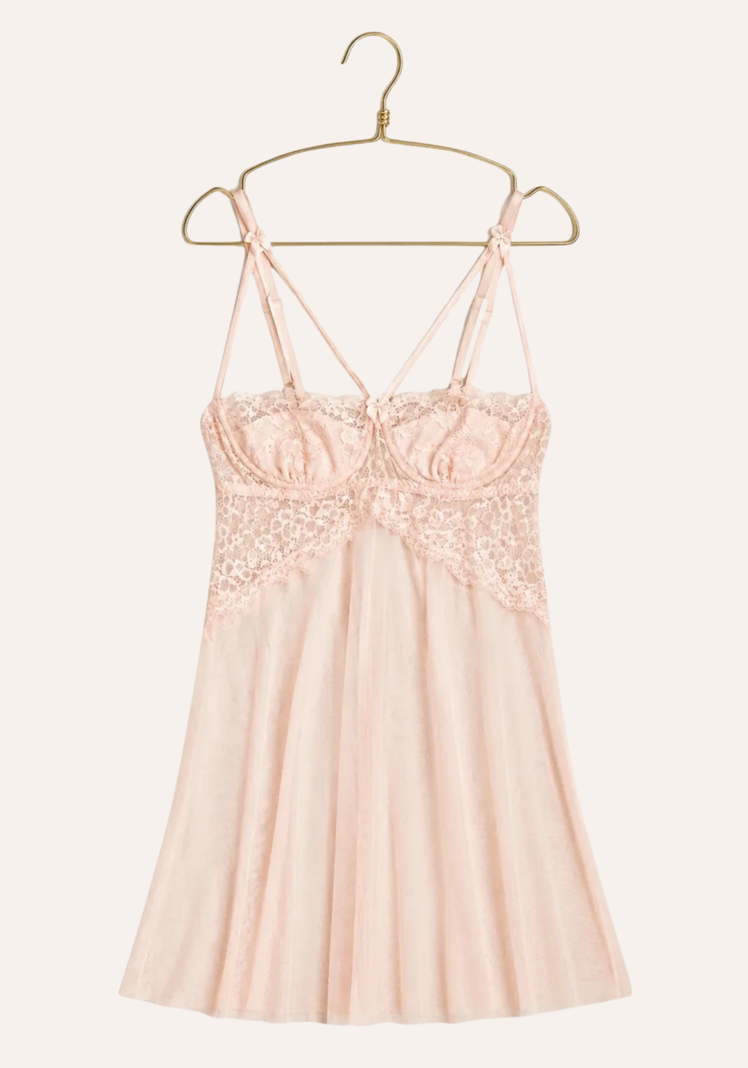 Babydoll: Shoulder Strap Underwire Balconette Lace Bra Toul Babydoll