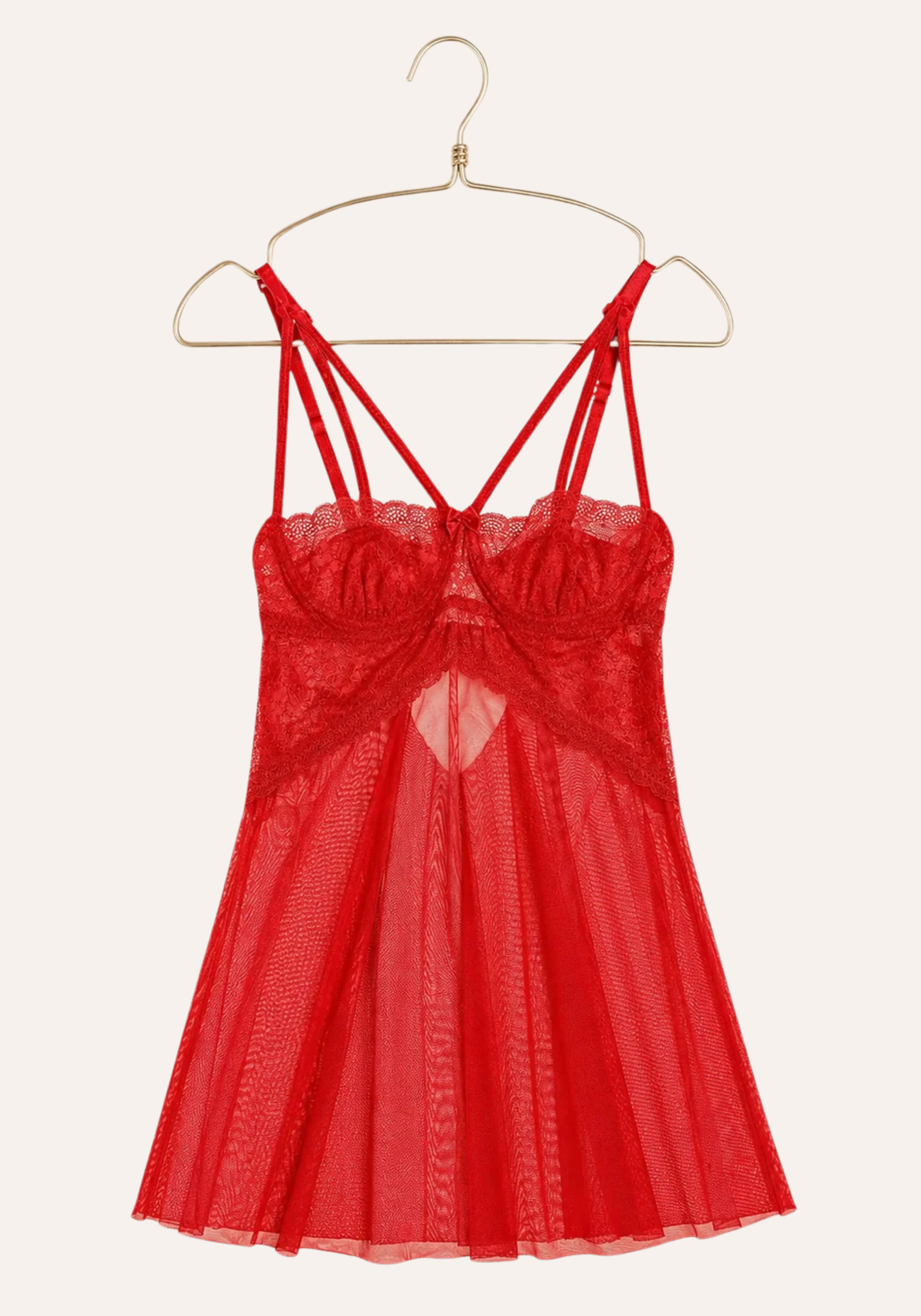 Babydoll: Shoulder Strap Underwire Balconette Lace Bra Toul Babydoll